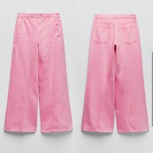 ZARA Super High Waisted Pink Jeans Sz 10